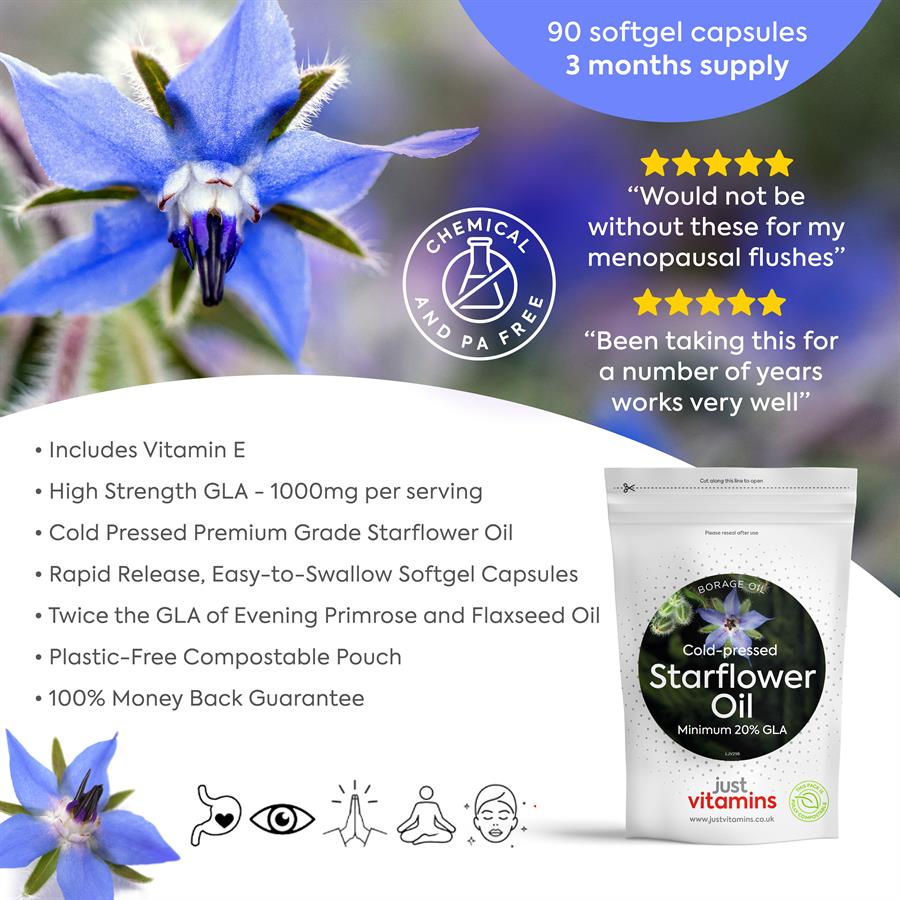 High Strength Starflower Oil for Hormonal Balance