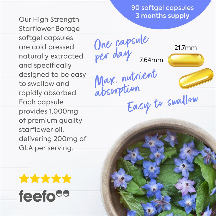 High Strength Starflower Oil for Hormonal Balance