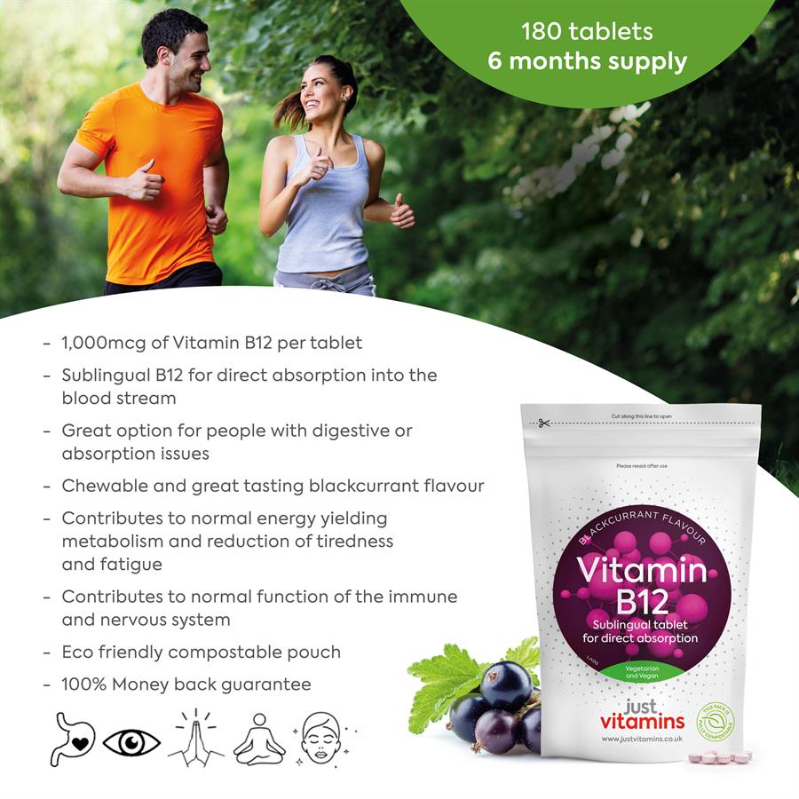 Vitamin B12 Sublingual for Less Tiredness, Clearer Days