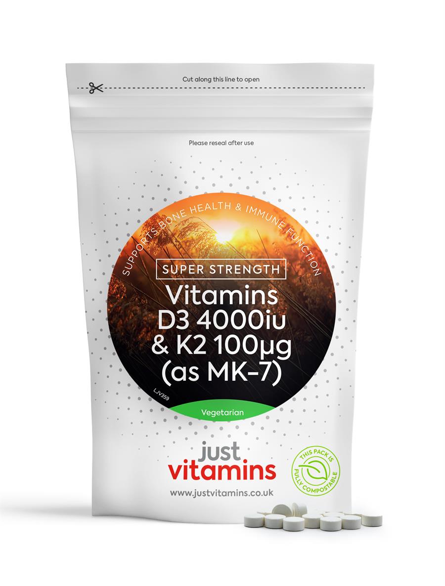 Super Strength Vitamin D3 + K2 Stronger Bones Higher Strength