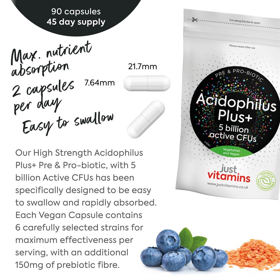 Acidophilus Plus+ with Prebiotic for Settled, Balanced Digestion