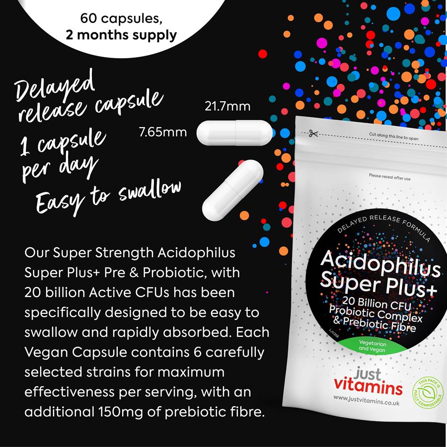 Acidophilus Super Plus+ with Prebiotic for A Calmer, Settled Gut